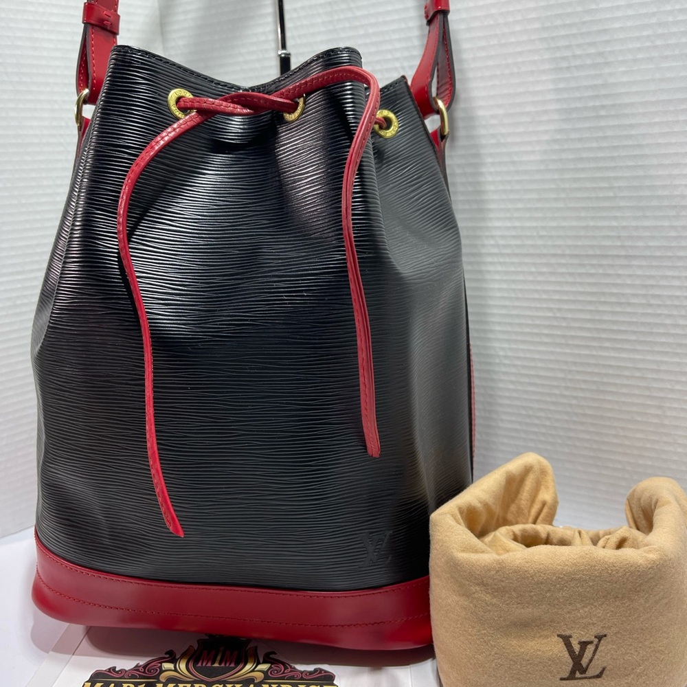Louis Vuitton Noe  GM in Epi Leather Black and Red., with dust bag.